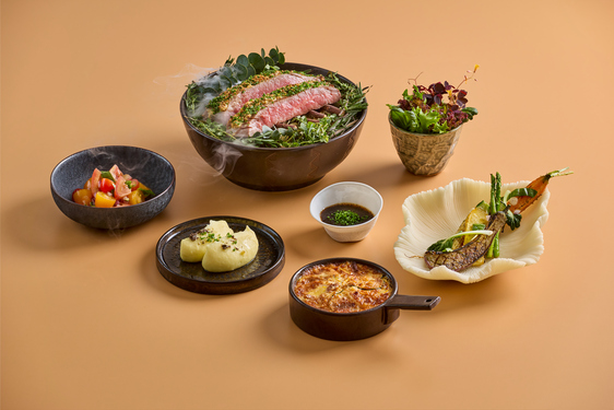 Artisanal buffet setup with premium beef platter for special occasions in Singapore